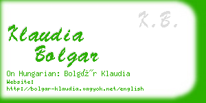 klaudia bolgar business card